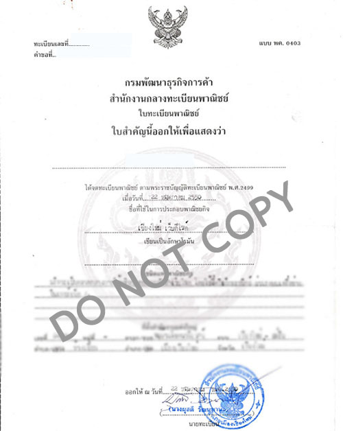 Company certificate Business Registration Certificate year 2007
